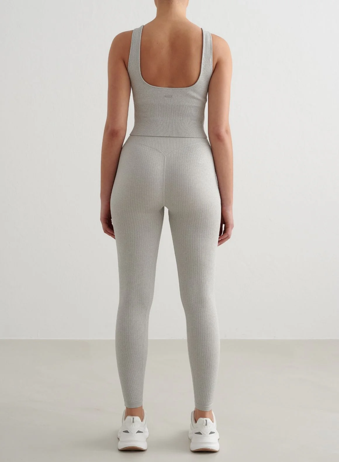 Grey Melange Ribbed Seamless Tights - Image 3
