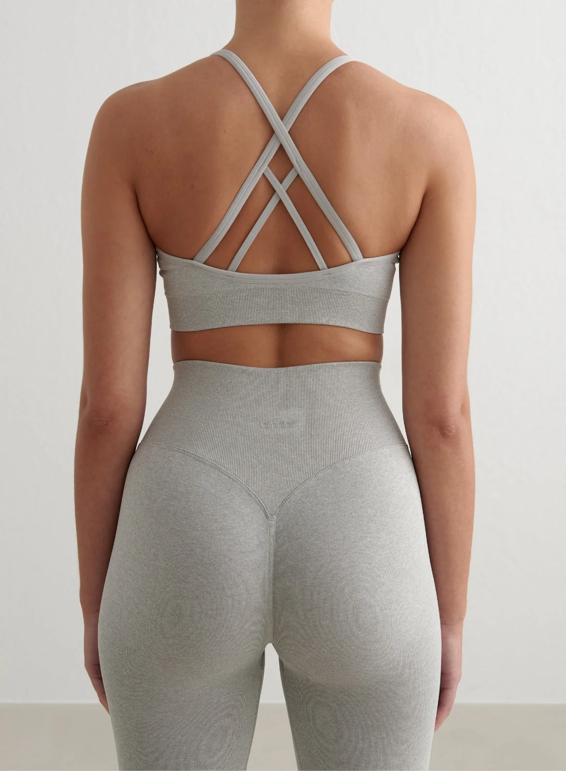 Grey Melange Shape Seamless Cross Back Bra - Image 2