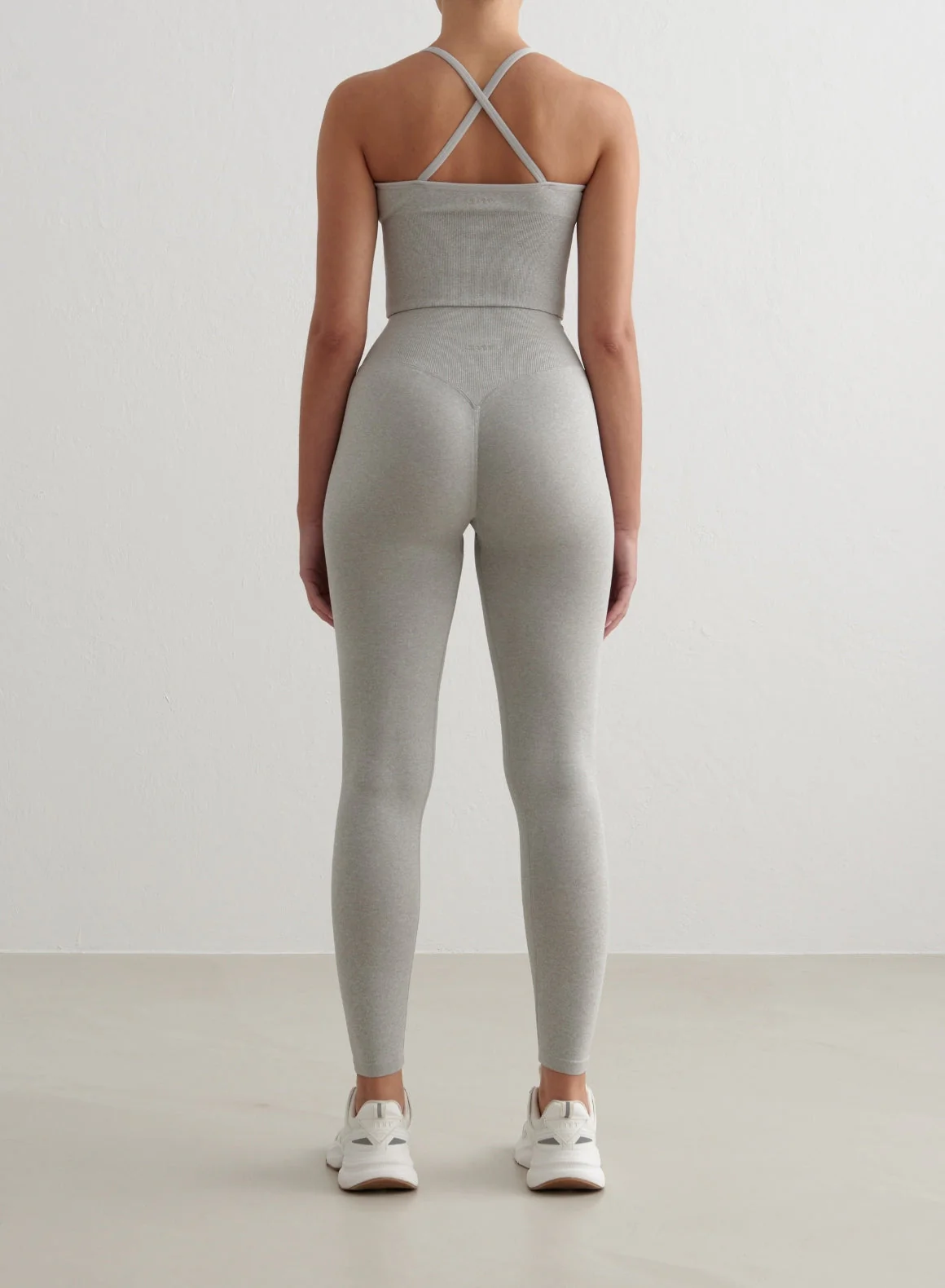 Grey Melange Shape Seamless Tights - Image 2
