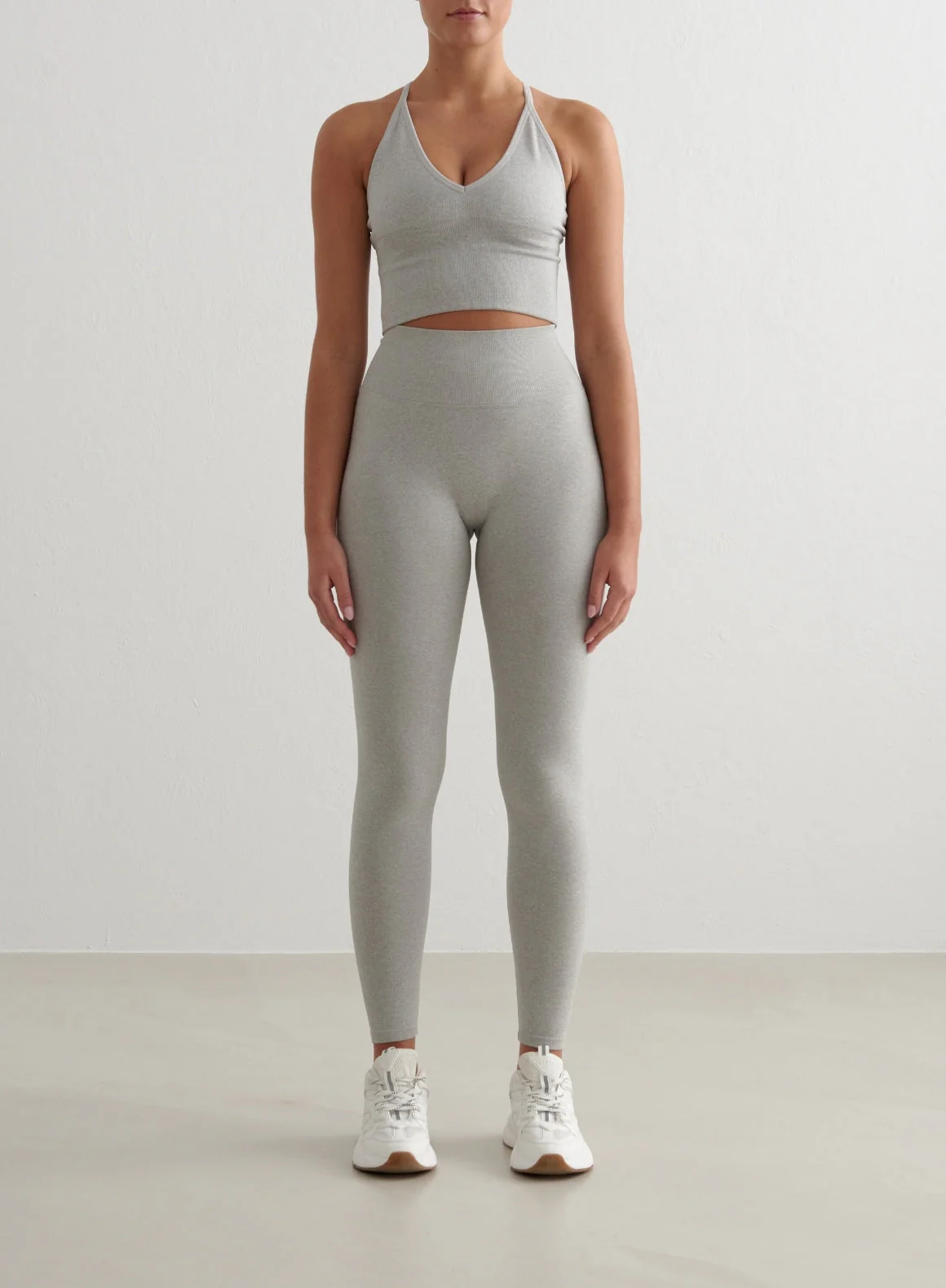 Grey Melange Shape Seamless Tights - Image 4