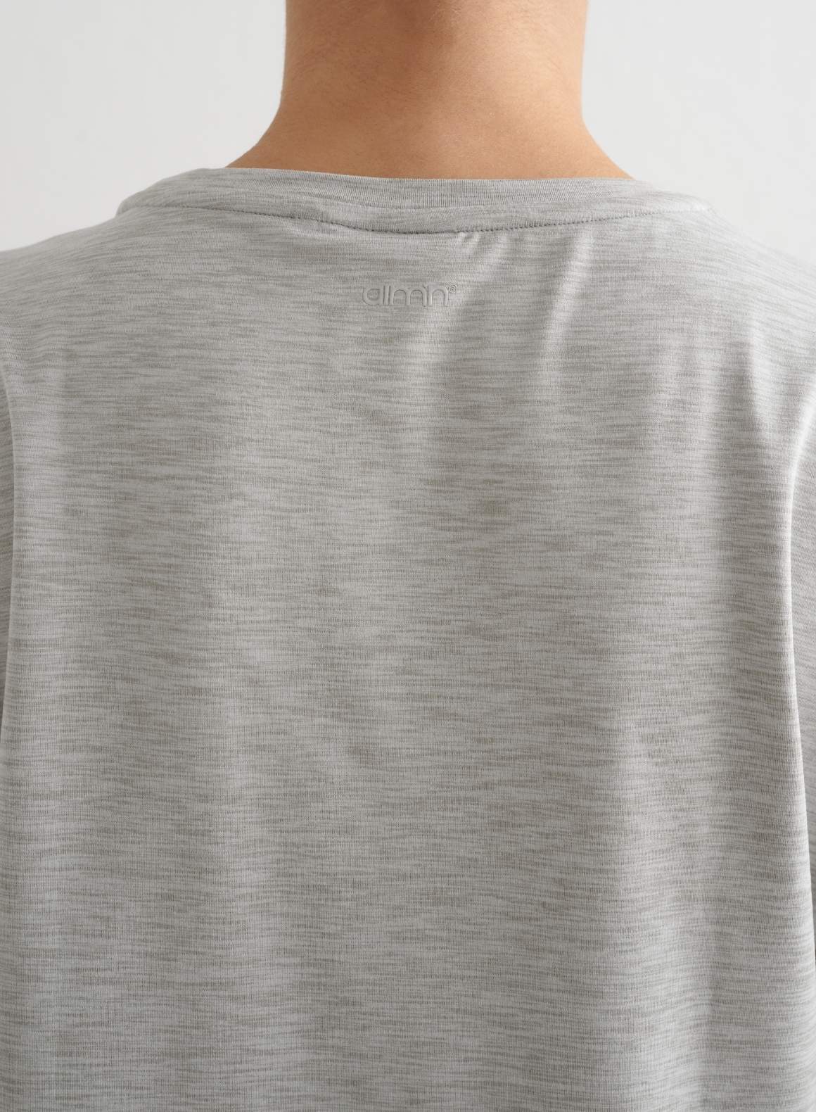 Grey Melange Soft Basic Roll Sleeve Top - Image 5