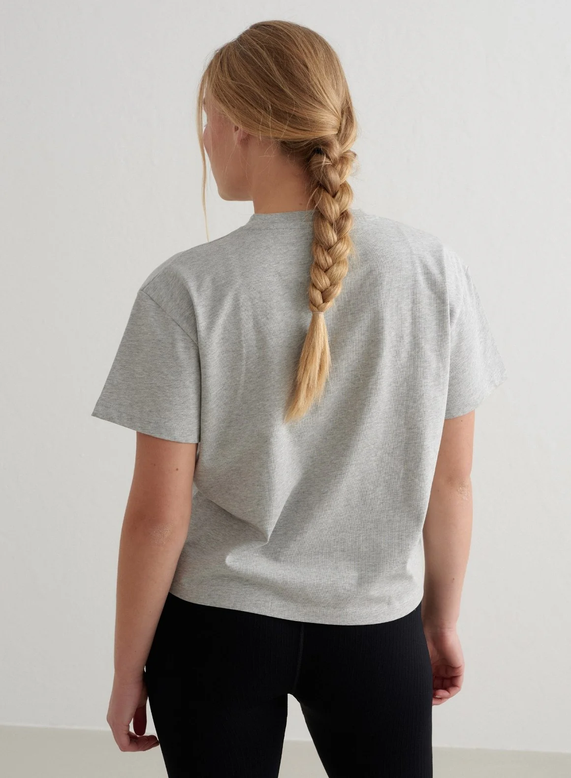 Grey Melange Varsity Boxy T-shirt - Image 3