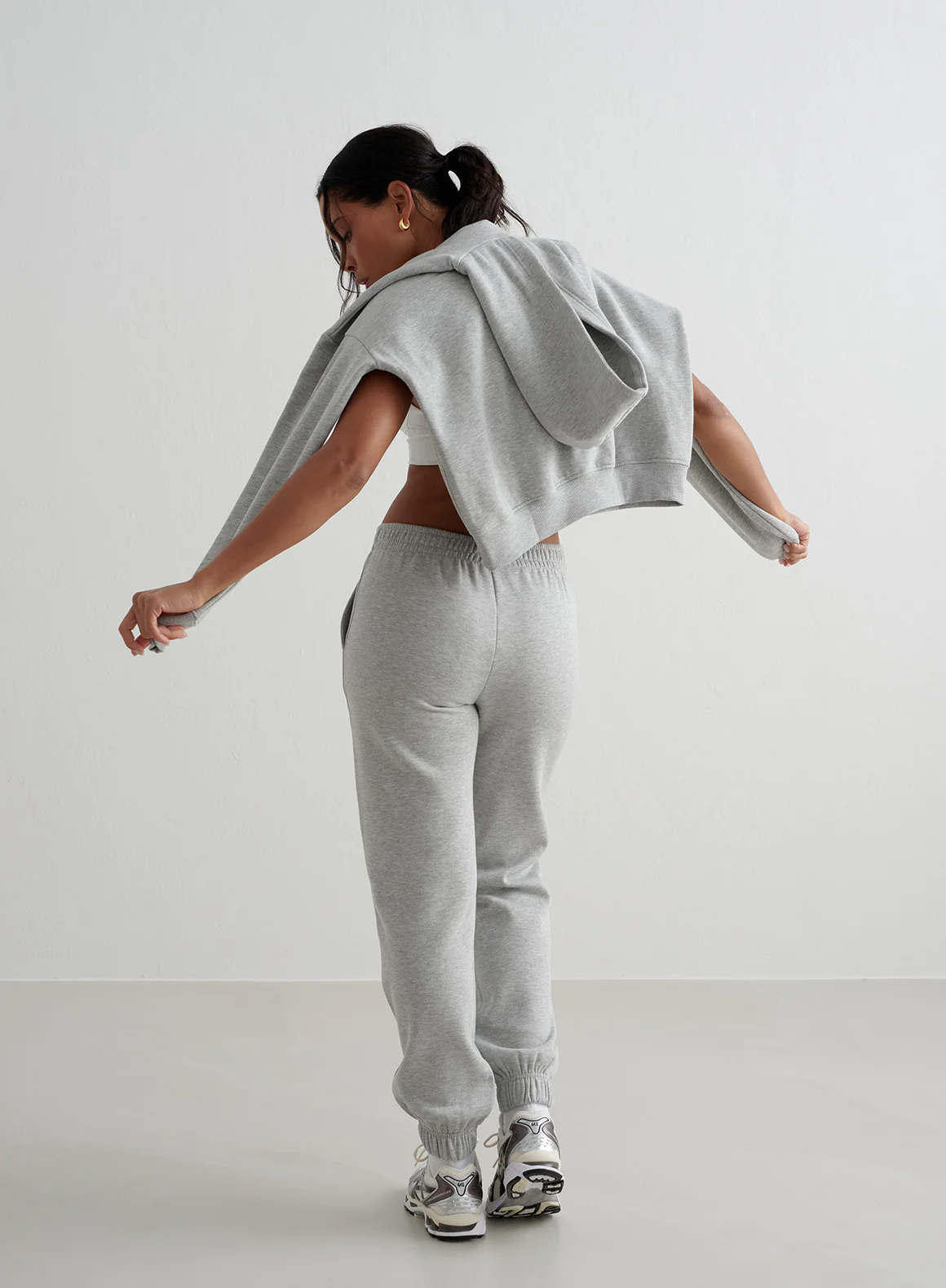 Grey Melange Varsity Classic Sweatpants - Image 4