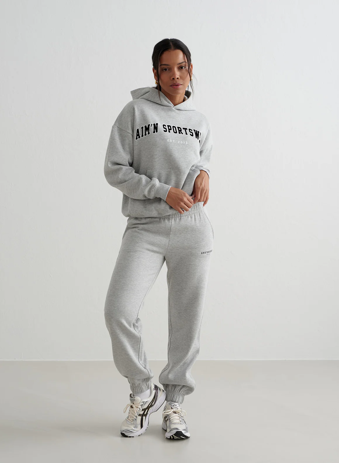 Grey Melange Varsity Classic Sweatpants - Image 6