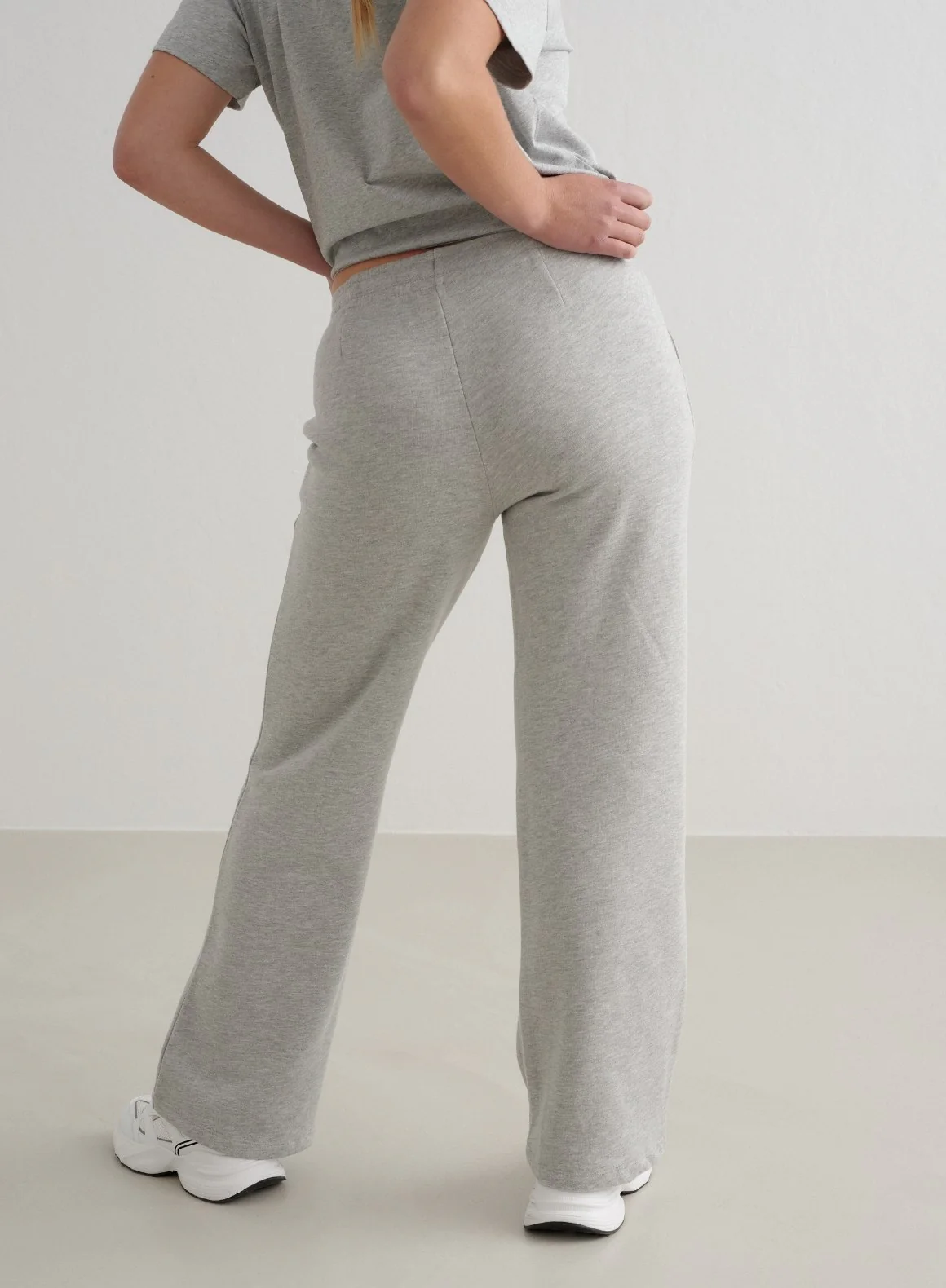 Grey Melange Wide Sweatpants - Image 5