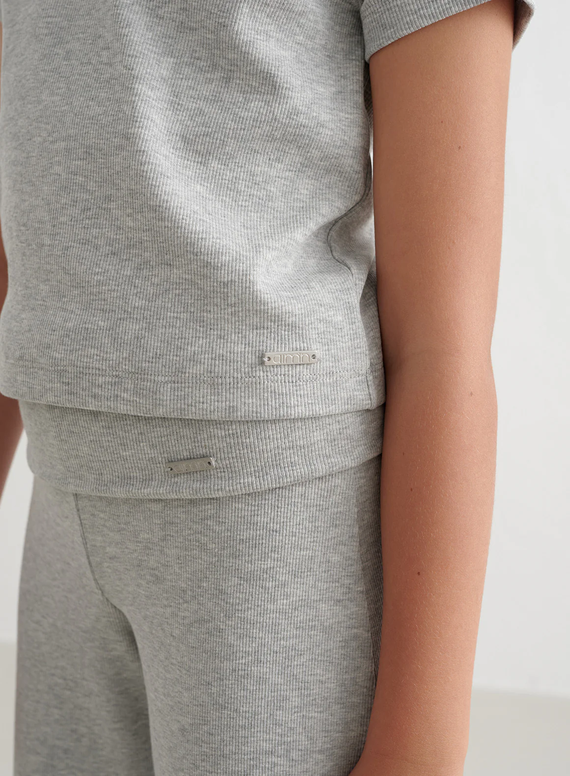 Grey Melange Young Ease Ribbed Short Sleeve - Image 4