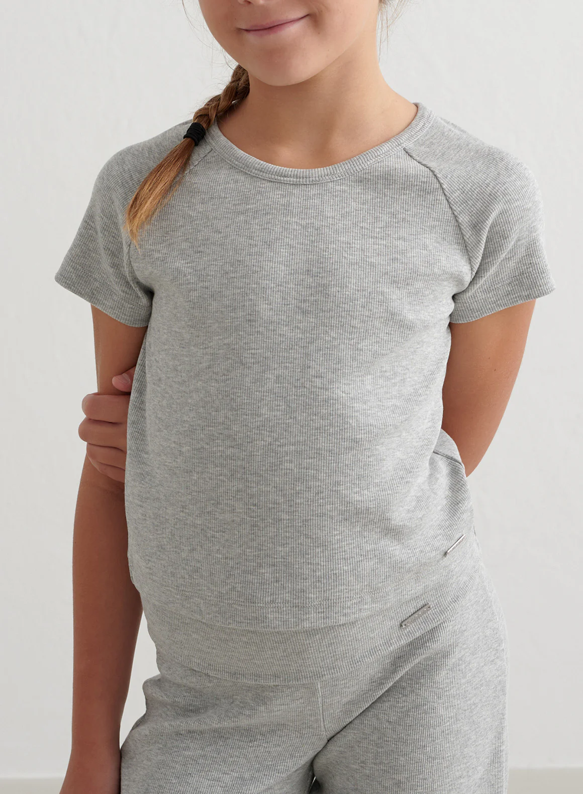 Grey Melange Young Ease Ribbed Short Sleeve - Image 5