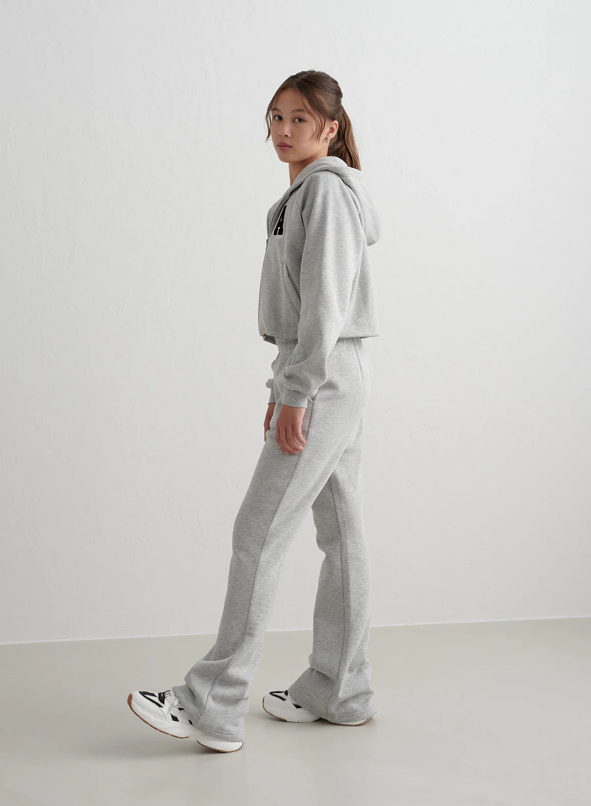 Grey Melange Young Flare Sweatpants - Image 3