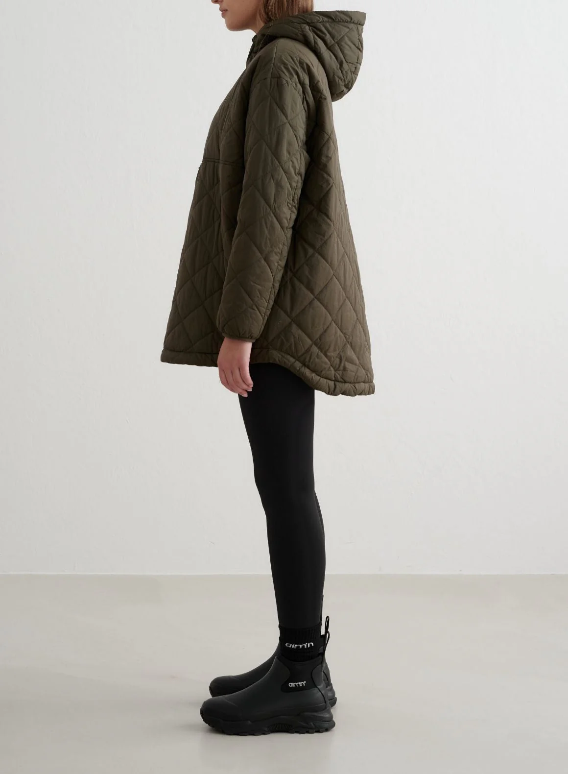 Khaki Oversized Quilted Anorak - Image 7