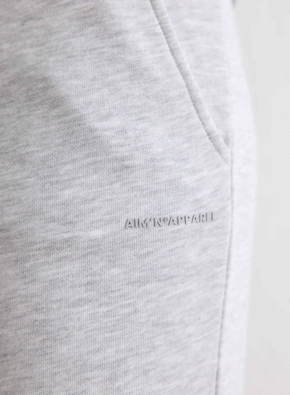 Light Grey Melange Chunky Terry Sweatpants - Image 4
