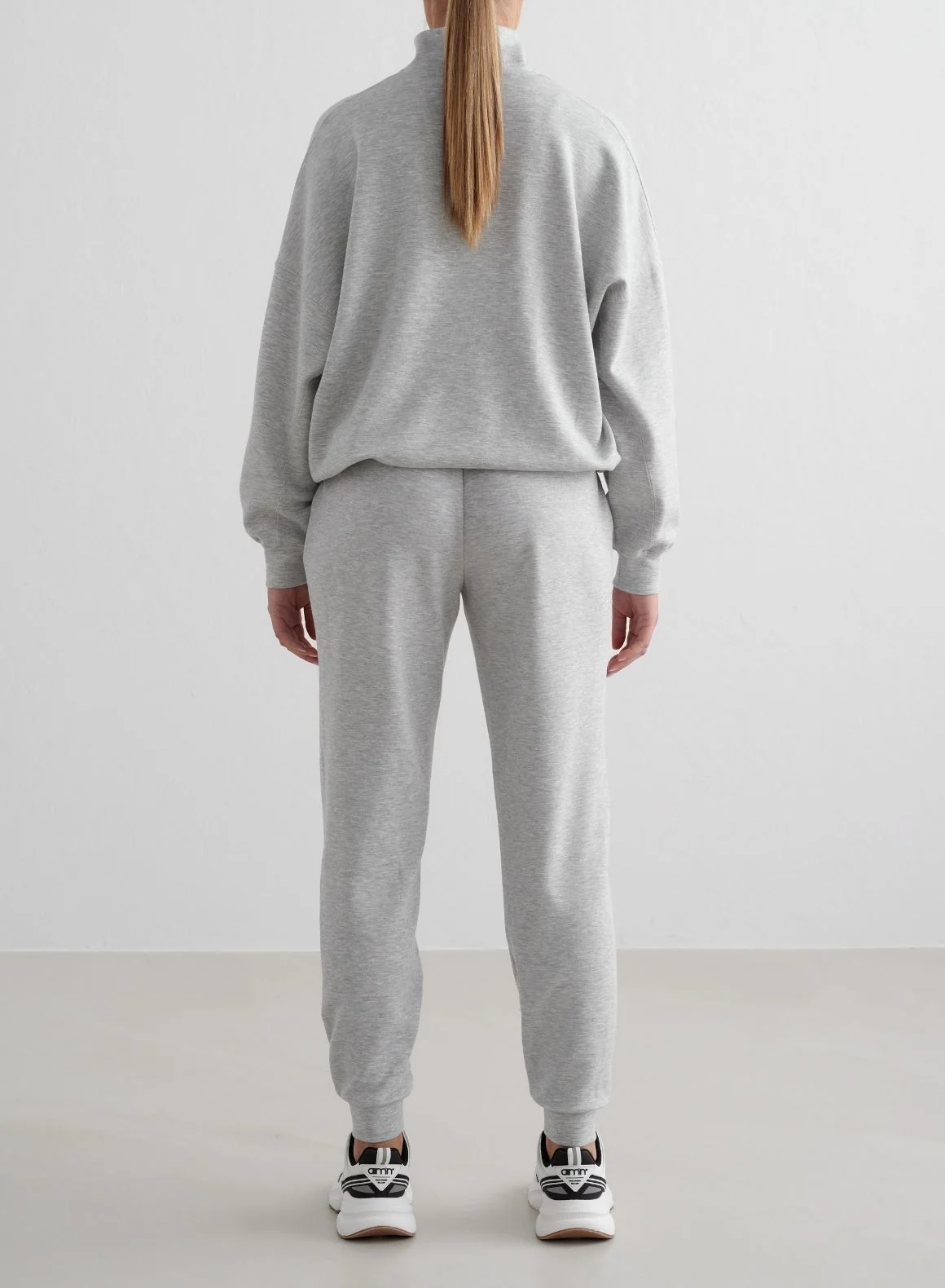 Light Grey Melange Comfy Modal Pants - Image 2