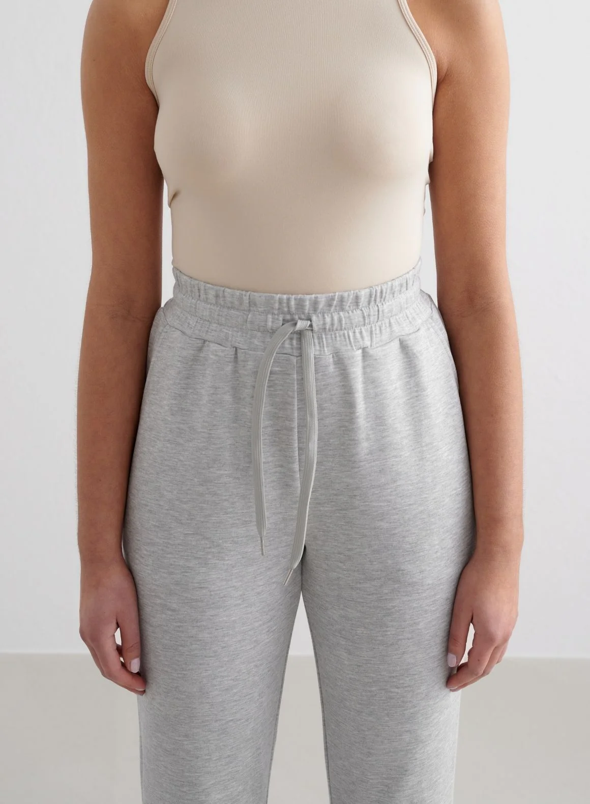 Light Grey Melange Comfy Modal Pants - Image 3