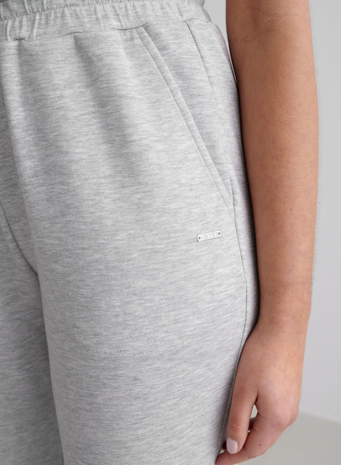 Light Grey Melange Comfy Modal Pants - Image 5