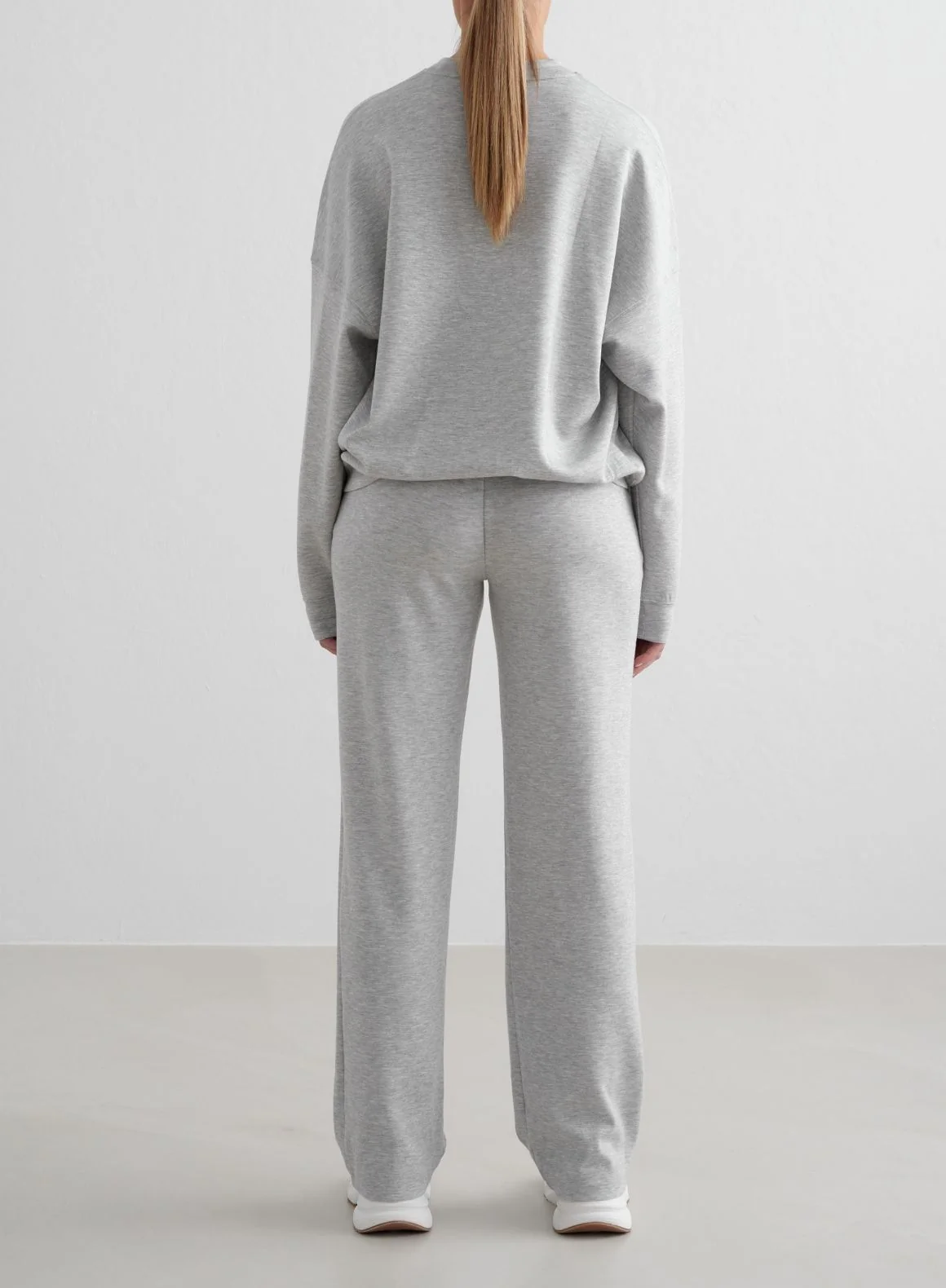 Light Grey Melange Comfy Modal Wide Pants - Image 2