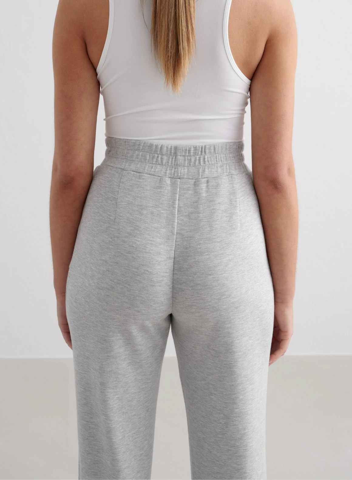 Light Grey Melange Comfy Modal Wide Pants - Image 4
