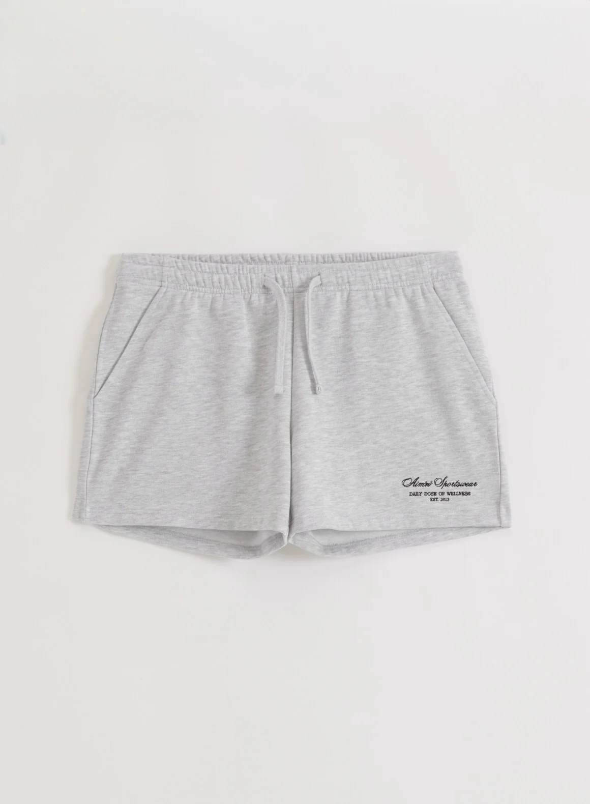 Light Grey Melange Script Sweat Shorts - Image 6