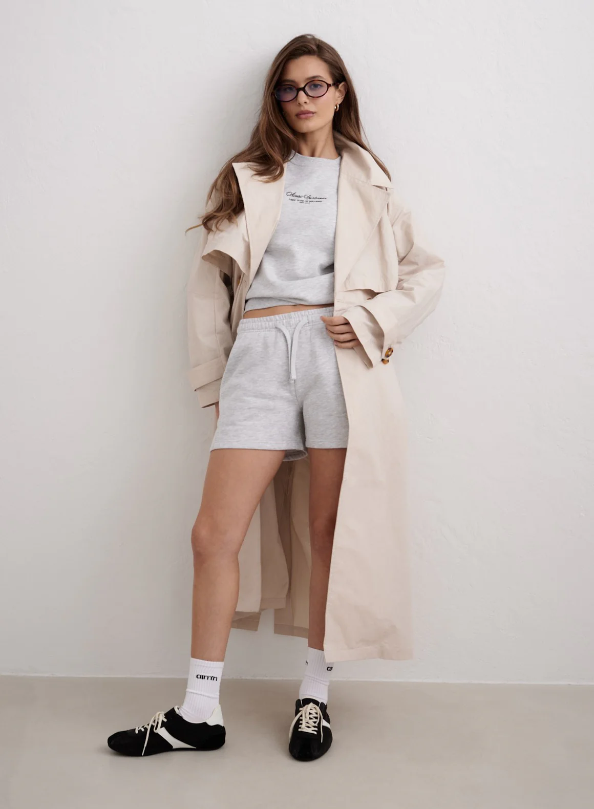 Light Grey Melange Script Sweatshirt - Image 2