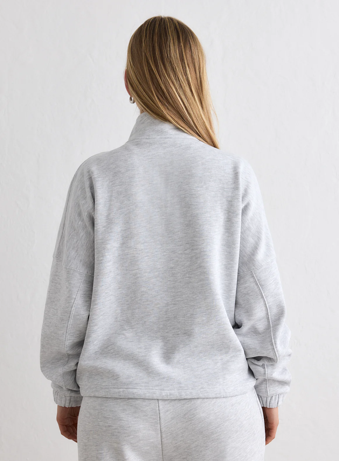 Light Grey Melange Script Zip Jacket - Image 4