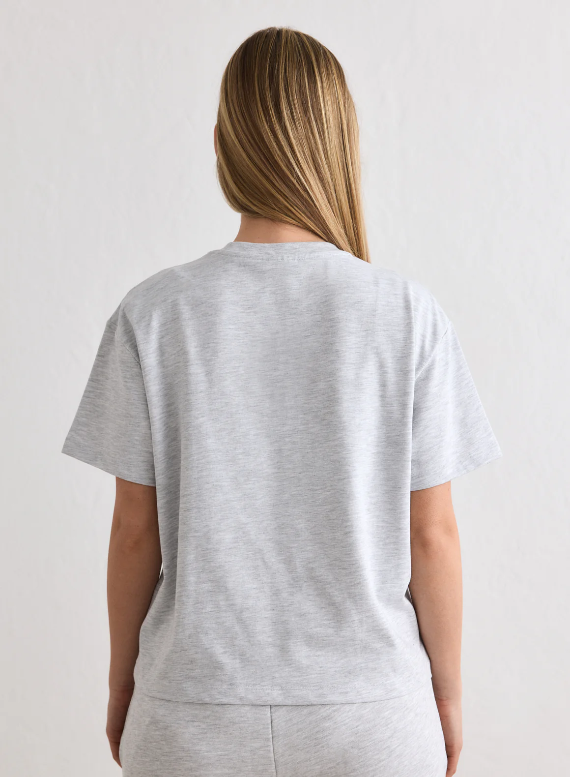 Light Grey Melange Varsity Boxy T-shirt - Image 4