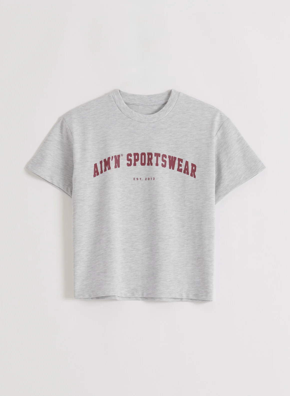 Light Grey Melange Varsity Boxy T-shirt - Image 5