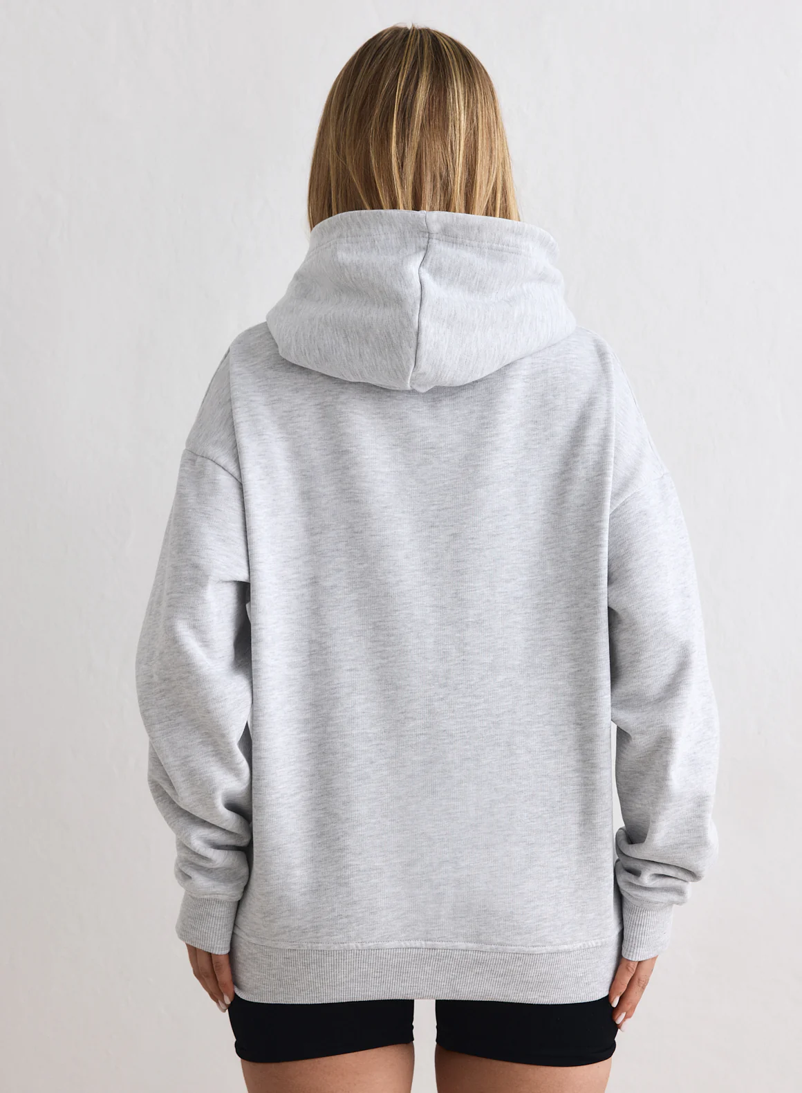 Light Grey Melange Varsity Sweat Hood - Image 4