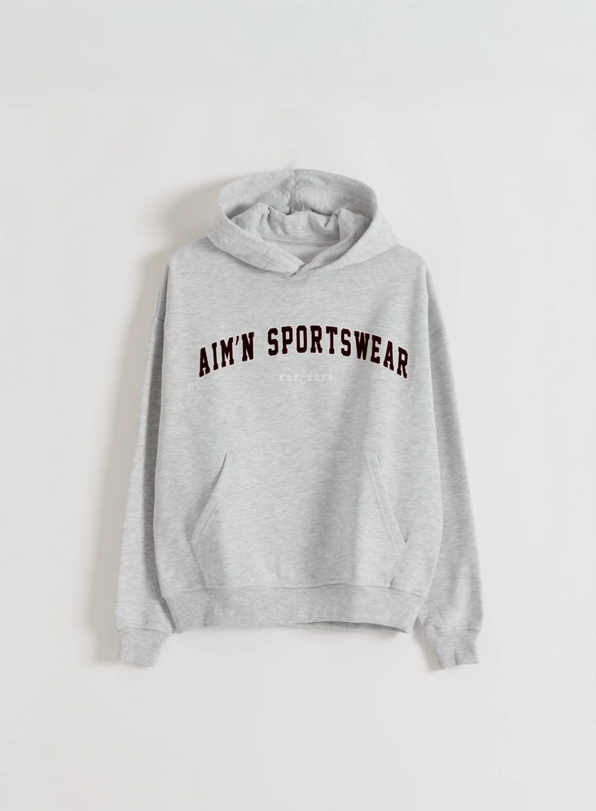 Light Grey Melange Varsity Sweat Hood - Image 6