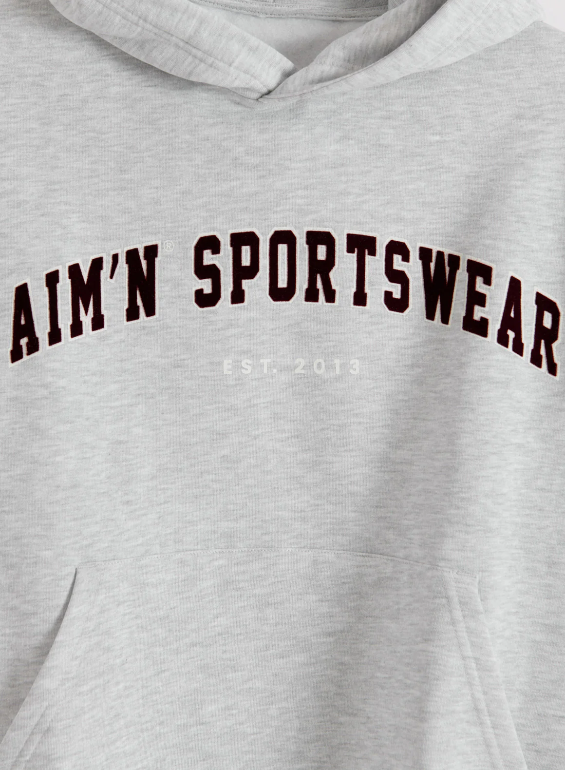 Light Grey Melange Varsity Sweat Hood - Image 7