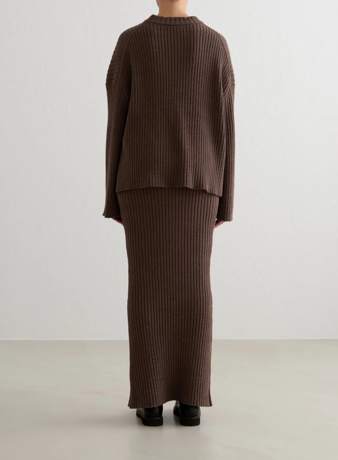 Macchiato Rib Knit Sweater & Skirt Set - Image 3