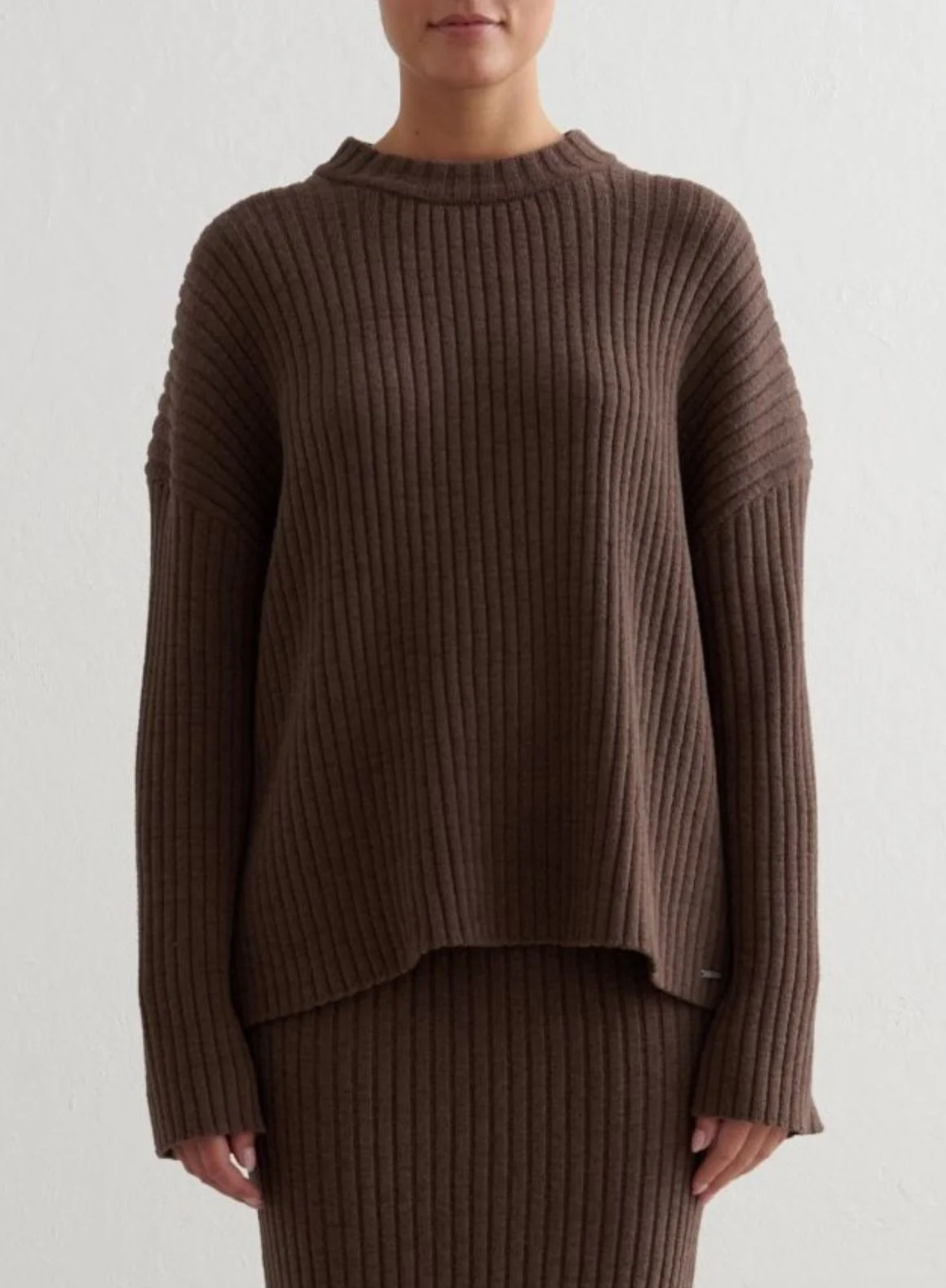 Macchiato Rib Knit Sweater & Skirt Set - Image 4