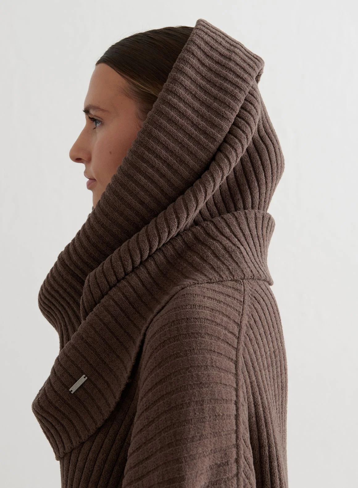 Macchiato Rib Knit Tube Scarf - Image 4