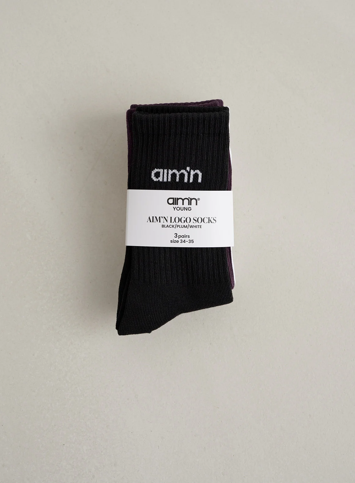 Midnight Plum Young Aim'n Logo Socks 3-pack - Image 3
