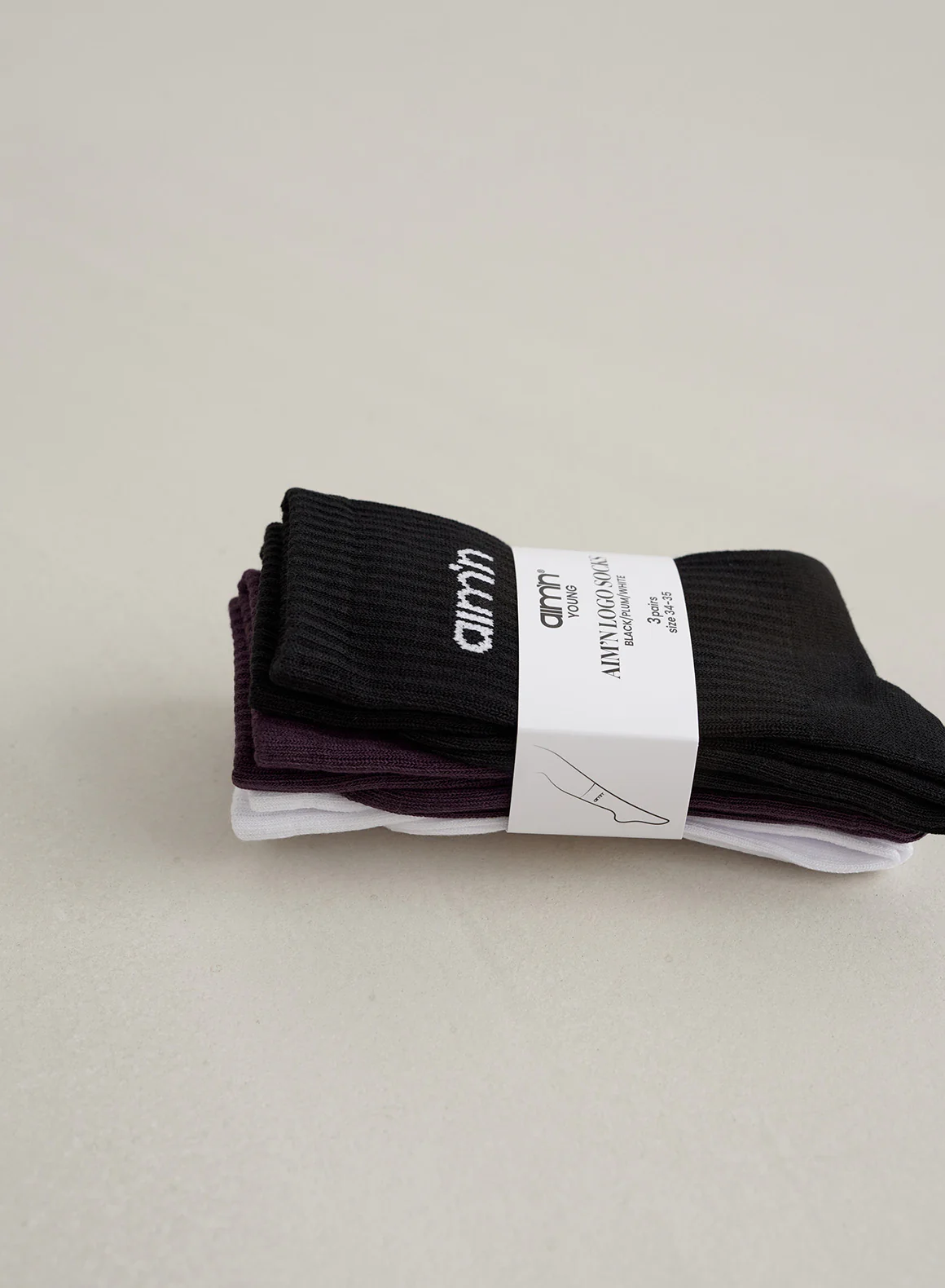 Midnight Plum Young Aim'n Logo Socks 3-pack - Image 4