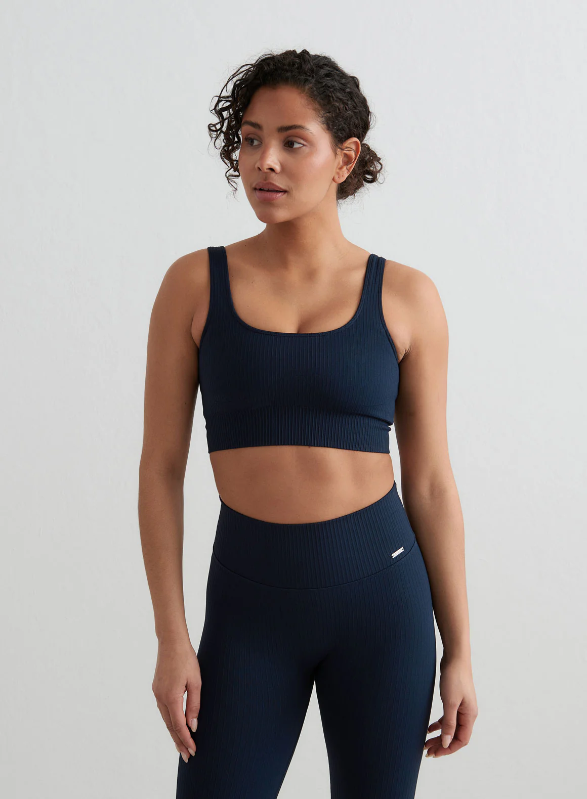 Navy Ribbed Seamless Bra - Image 6