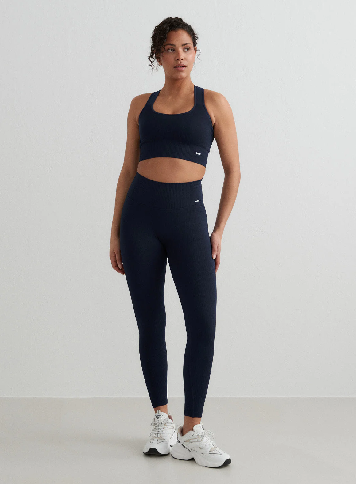 Navy Ribbed Seamless Tall Tights - Image 6