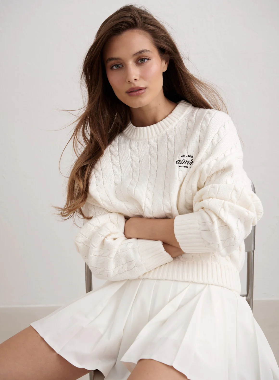 Off White Club Cable Knit Sweater - Image 2