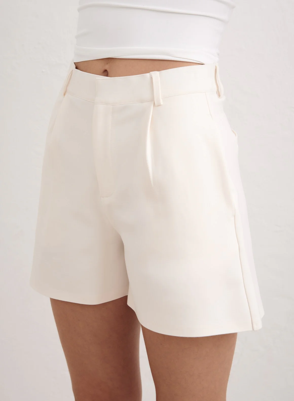 Off White Luxe Bermuda Shorts - Image 3