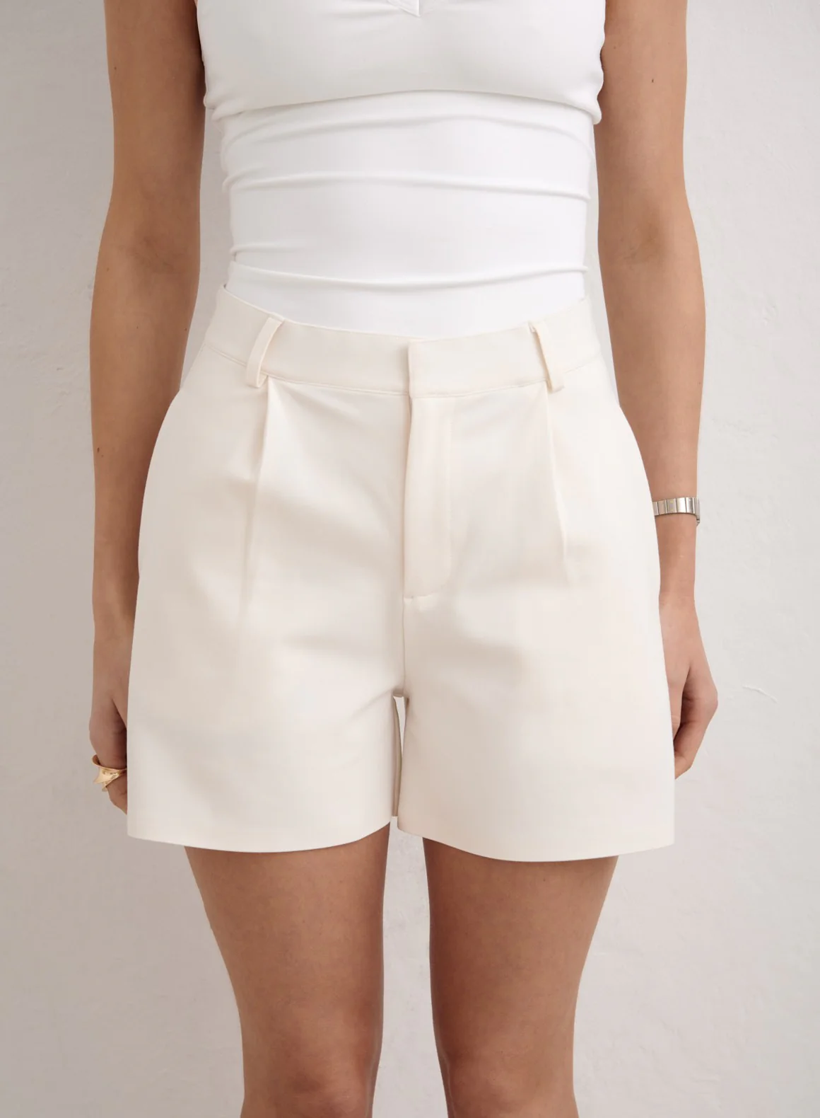 Off White Luxe Bermuda Shorts - Image 6