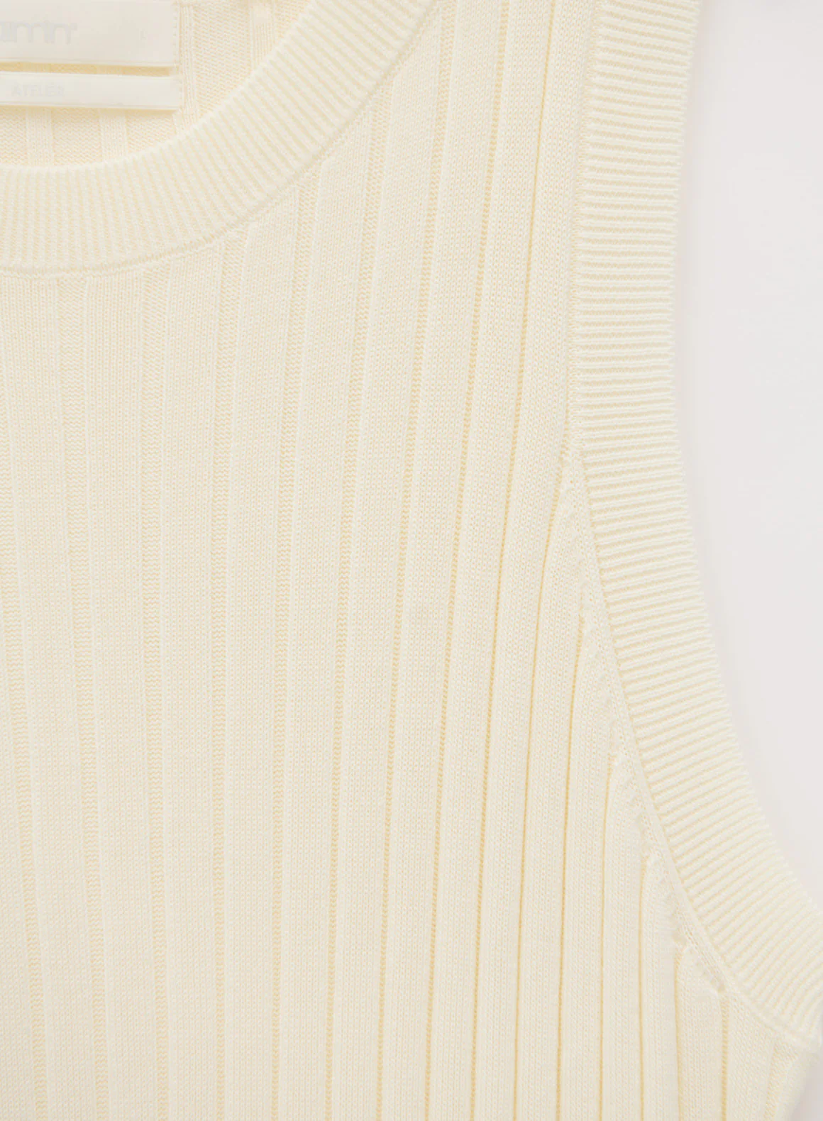 Off White Sleeveless Knit Dress - Image 7