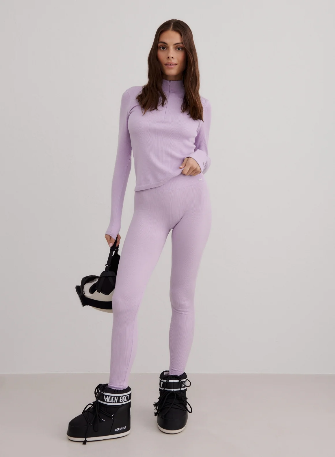 Pale lavender Ribbed wool set