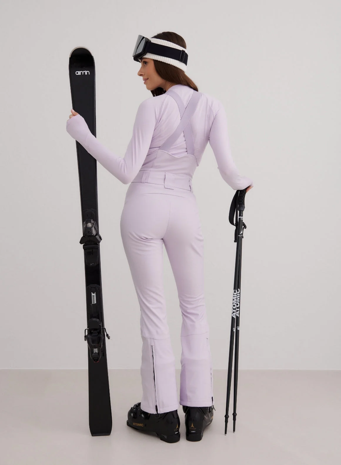Pale Lavender Stretch Thermo Bib Pants - Image 5