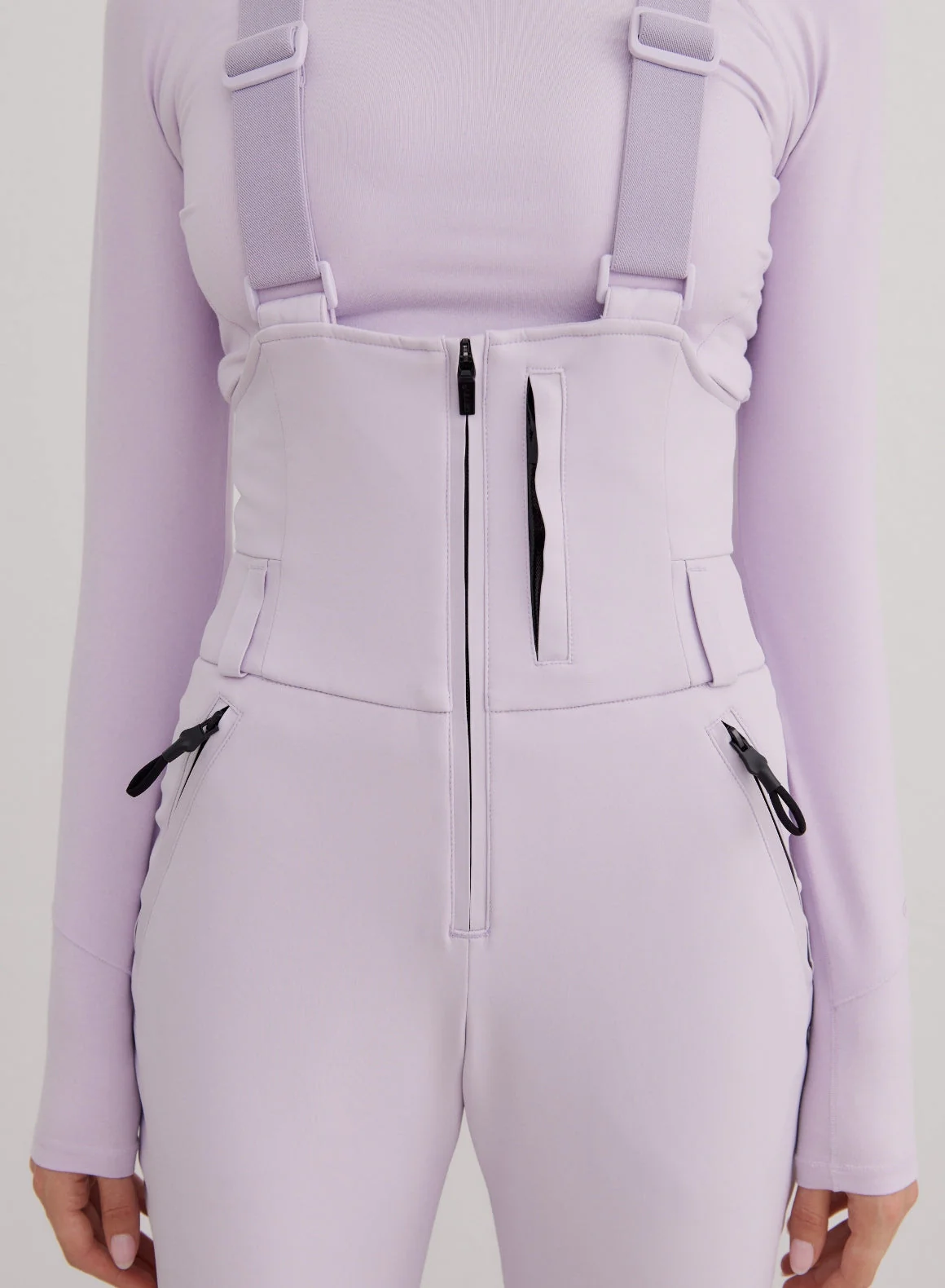 Pale Lavender Stretch Thermo Bib Pants - Image 6