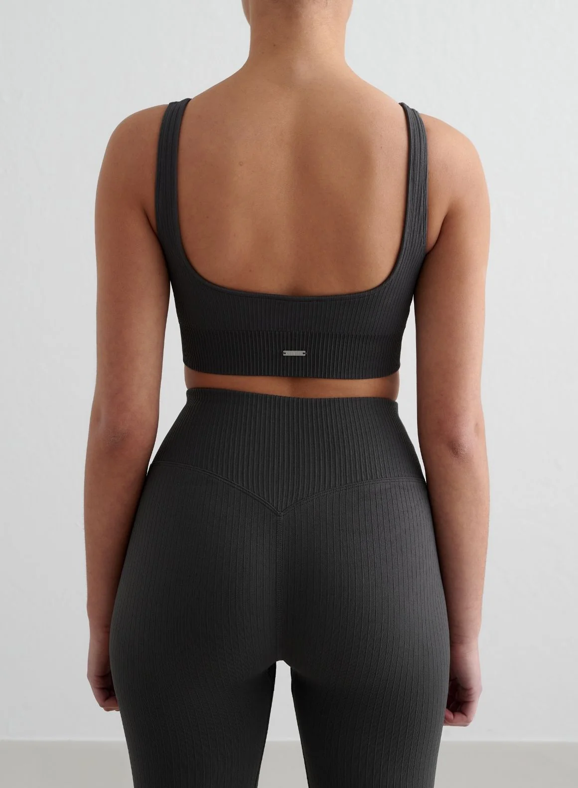 Shadow Grey Ribbed Seamless Bra - Image 2