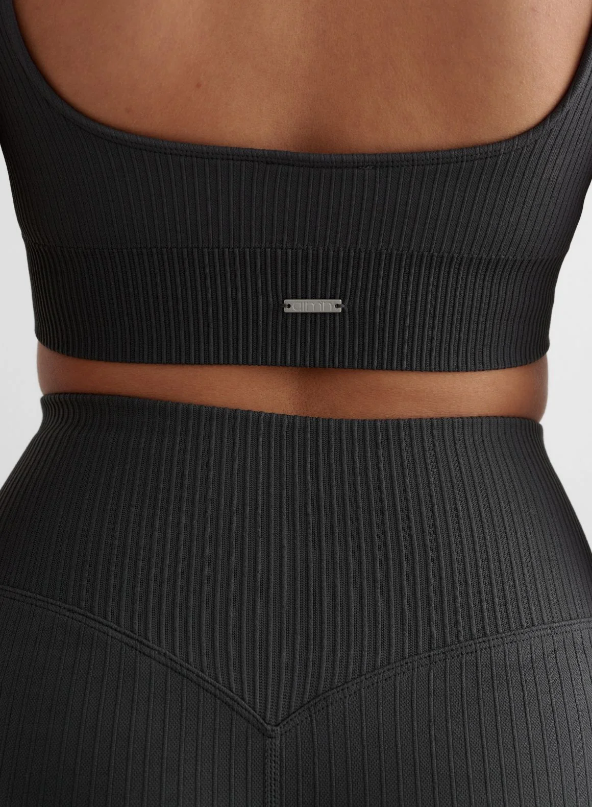 Shadow Grey Ribbed Seamless Bra - Image 4