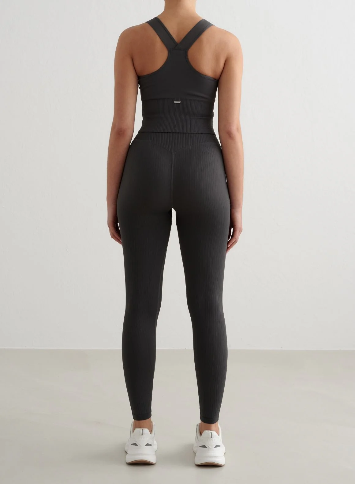 Shadow Grey Ribbed Seamless High Support Bralette - Image 6