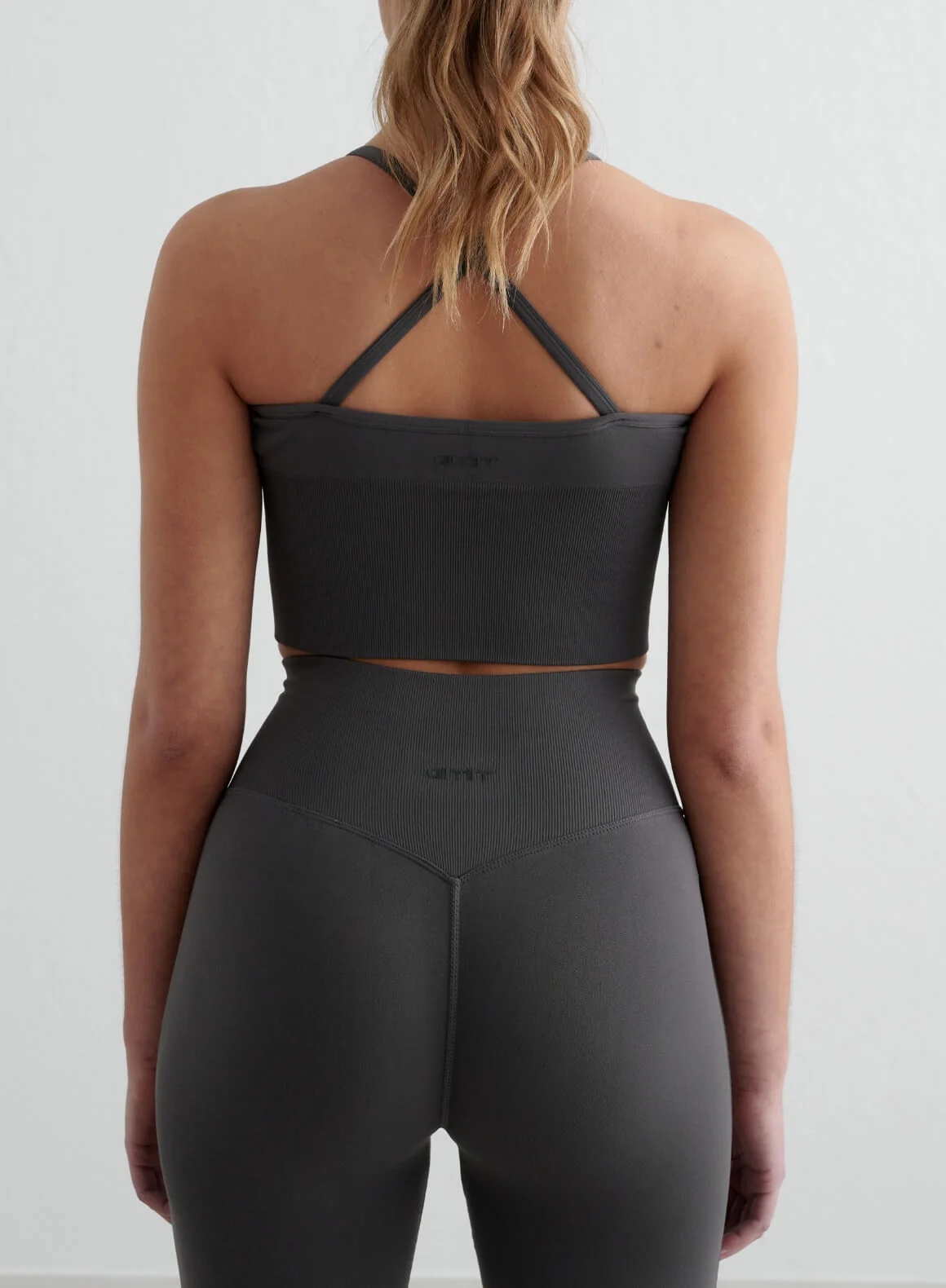 Shadow Grey Shape Seamless Cross Back Bralette - Image 3