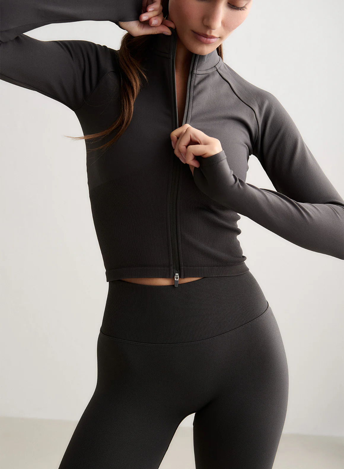Shadow Grey Shape Seamless Zip Jacket - Image 5