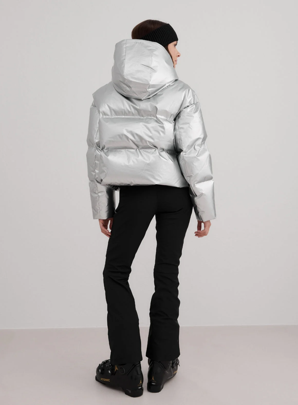 Silver Cortina Glossy Puffer Jacket - Image 5
