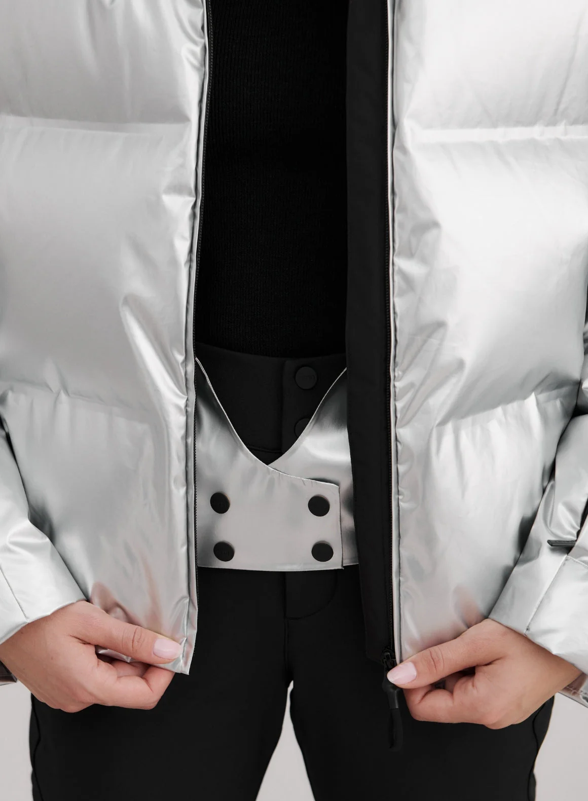 Silver Cortina Glossy Puffer Jacket - Image 7