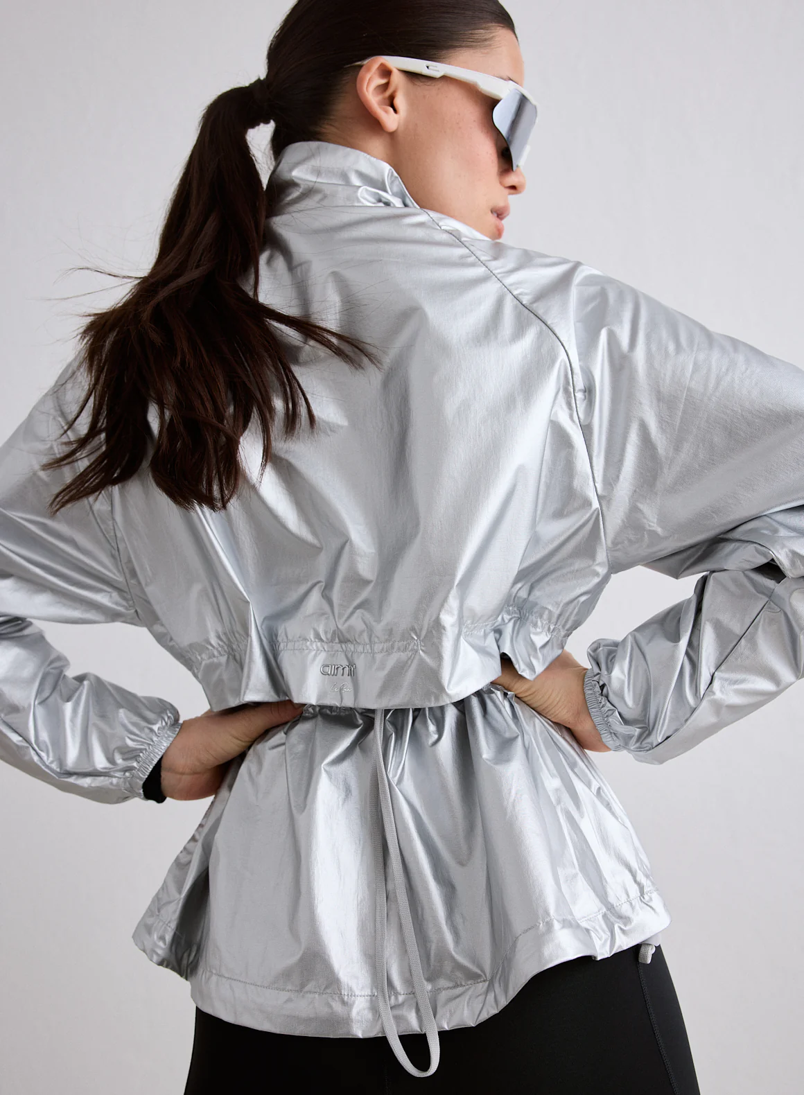 Silver Metallic Running Jacket - Image 3