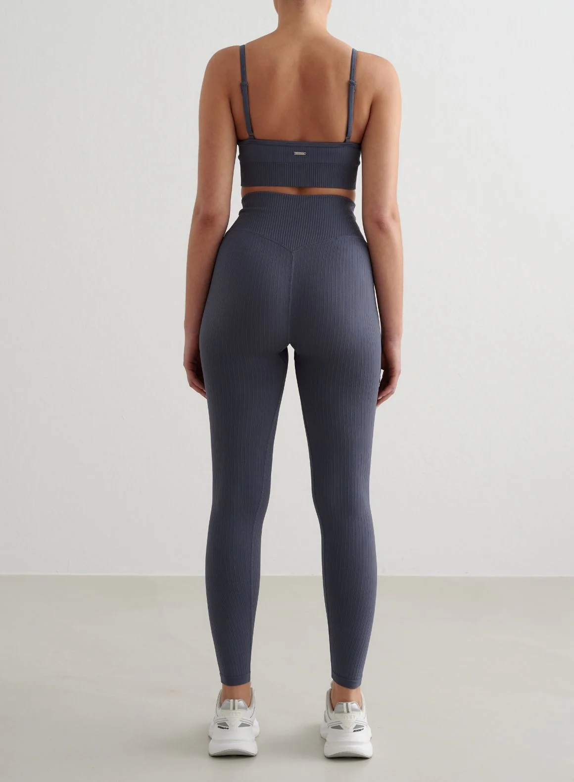 Storm Blue Ribbed Seamless Tights - Image 3